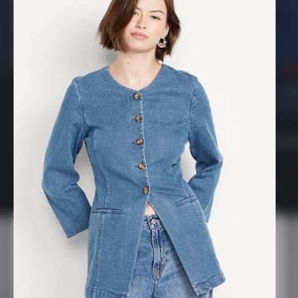 Old Navy Women's Denim Blazer Jacket XS